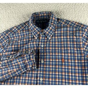 Ralph Lauren‎ Shirt LG Long Sleeve Button Down Check Cotton Pony